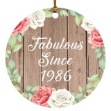 38th Birthday Fabulous Since 1986 - Circle Ornament B