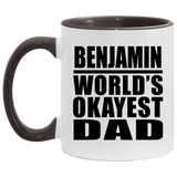 Benjamin World's Okayest Dad - 11oz Accent Mug Black