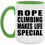 Rope Climbing Makes Life Special - 15oz Accent Mug Green
