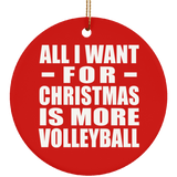 All I Want For Christmas Is More Volleyball - Circle Ornament