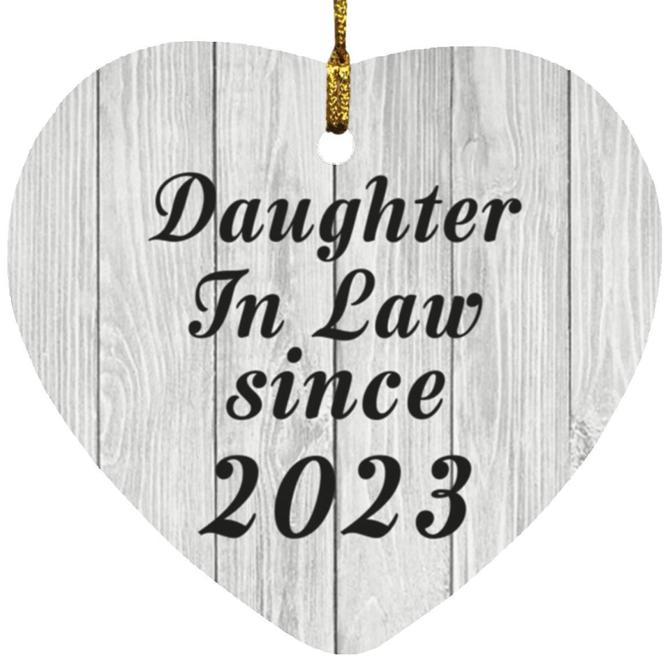 Daughter In Law Since 2023 - Heart Ornament F