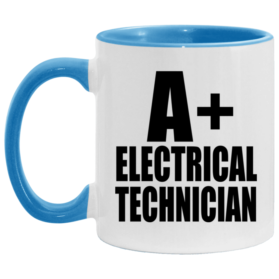 A+ Electrical Technician - 11oz Accent Mug Blue