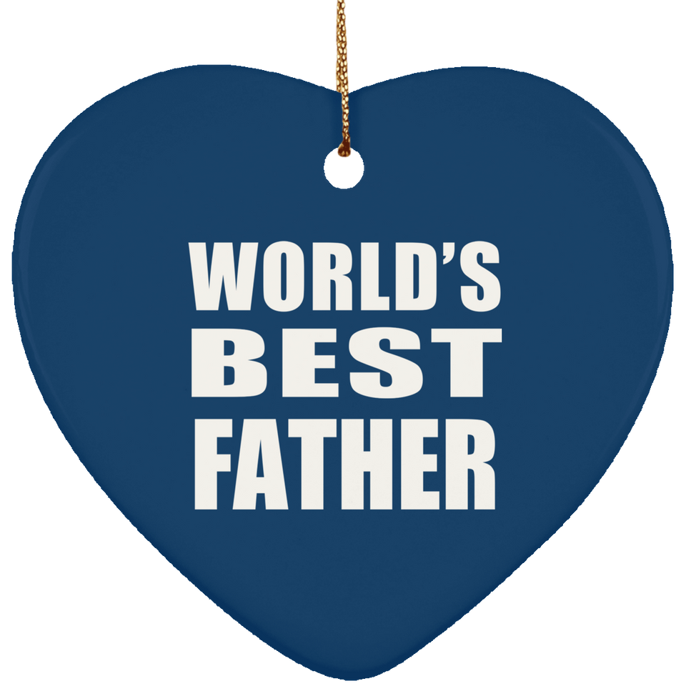 World's Best Father - Heart Ornament