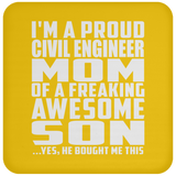 Proud Civil Engineer Mom Of Awesome Son - Drink Coaster