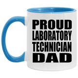 Proud Laboratory Technician Dad - 11oz Accent Mug Blue