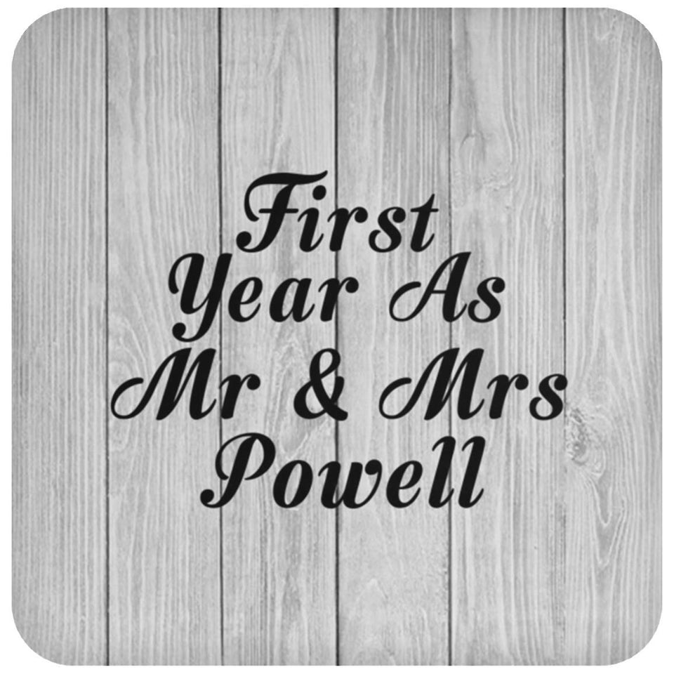First Year As Mr & Mrs Powell - Drink Coaster F