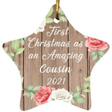 First Christmas As an Amazing Cousin 2021 - Star Ornament B