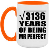 56th Anniversary Square Root of 3136 Years of Mr Perfect - 15oz Accent Mug Orange