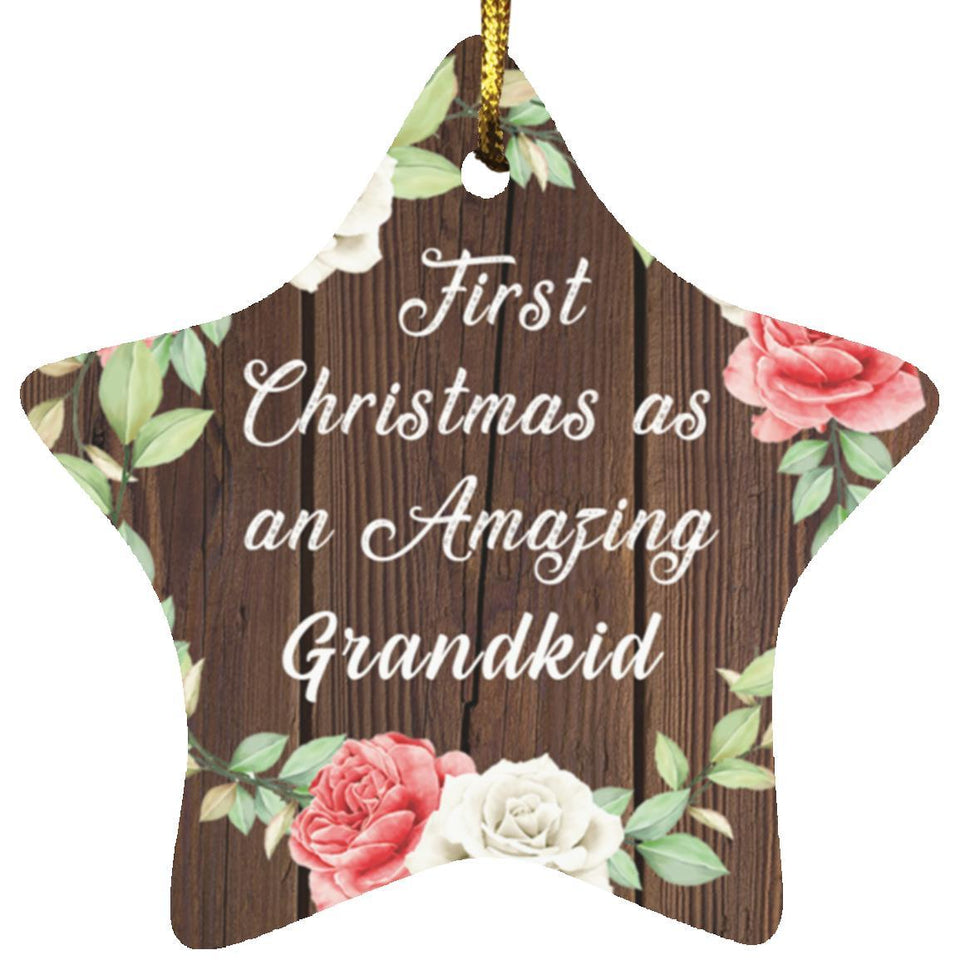 First Christmas As an Amazing Grandkid - Star Ornament A