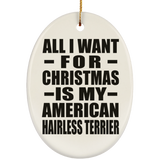 All I Want For Christmas Is My American Hairless Terrier - Oval Ornament
