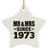 51st Anniversary Mr & Mrs Since 1973 - Star Ornament
