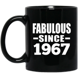 57th Birthday Fabulous Since 1967 - 11 Oz Coffee Mug Black
