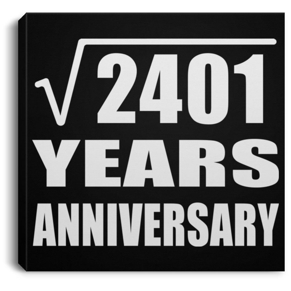 49th Anniversary Square Root of 2401 Years Anniversary - Canvas Square