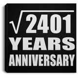 49th Anniversary Square Root of 2401 Years Anniversary - Canvas Square