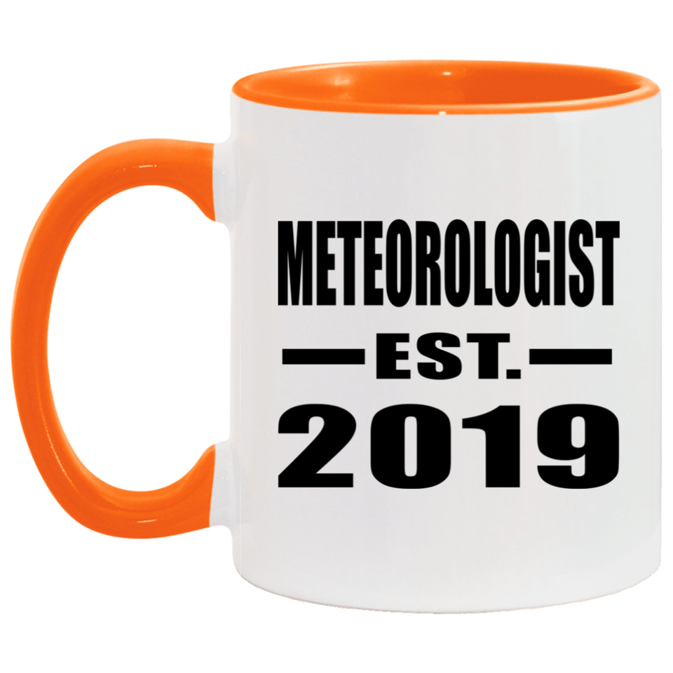 Meteorologist Established EST. 2019 - 11oz Accent Mug Orange