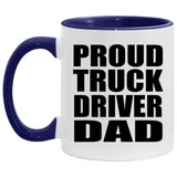 Proud Truck Driver Dad - 11oz Accent Mug Purple