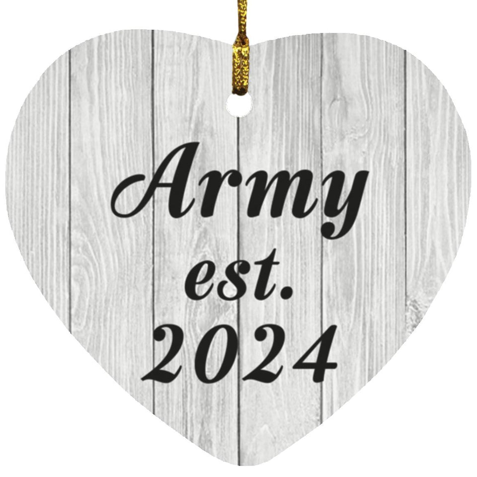 Army Established Est. 2024 - Heart Ornament F