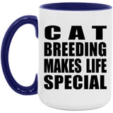 Cat Breeding Makes Life Special - 15oz Accent Mug Purple