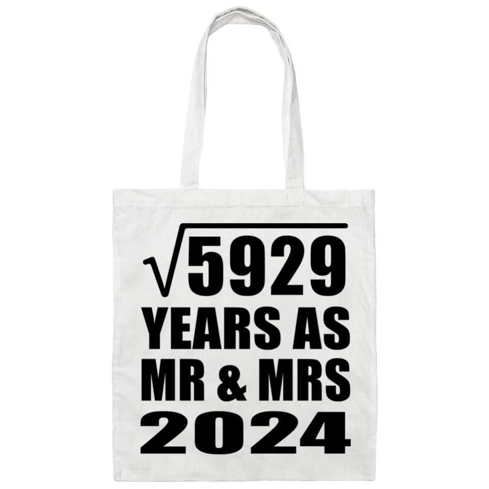 77th Anniversary Square Root of 5929 Years As Mr & Mrs 2024 - Tote Bag White