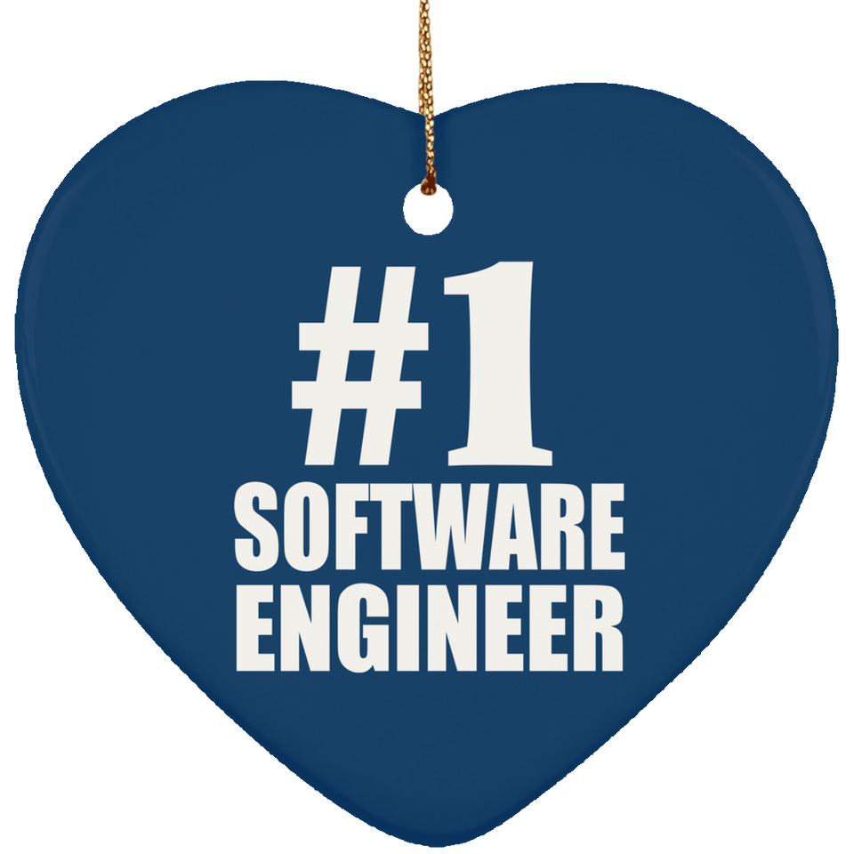 Number One #1 Software Engineer - Heart Ornament