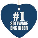 Number One #1 Software Engineer - Heart Ornament