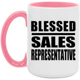 Blessed Sales Representative - 15oz Accent Mug Pink