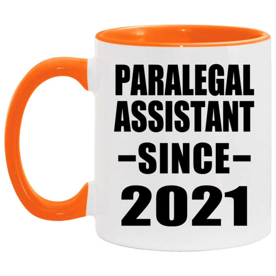 Paralegal Assistant Since 2021 - 11oz Accent Mug Orange