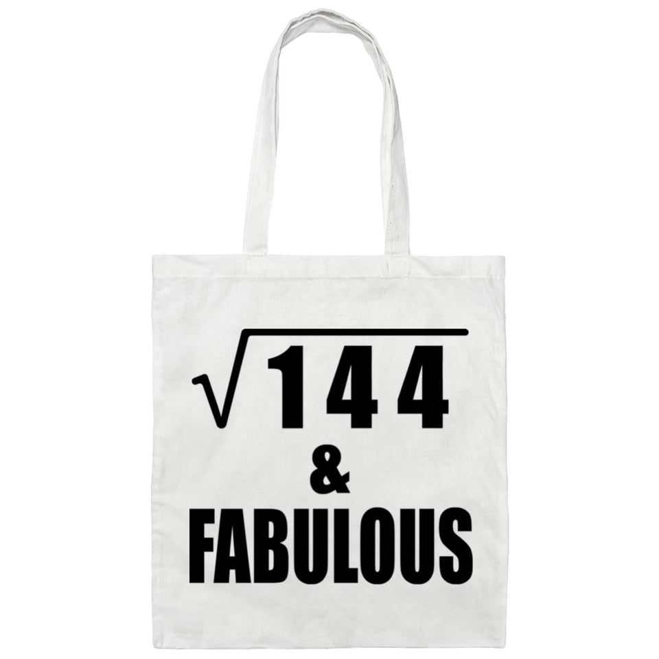 12th Birthday Square Root of 144 & Fabulous - Tote Bag White