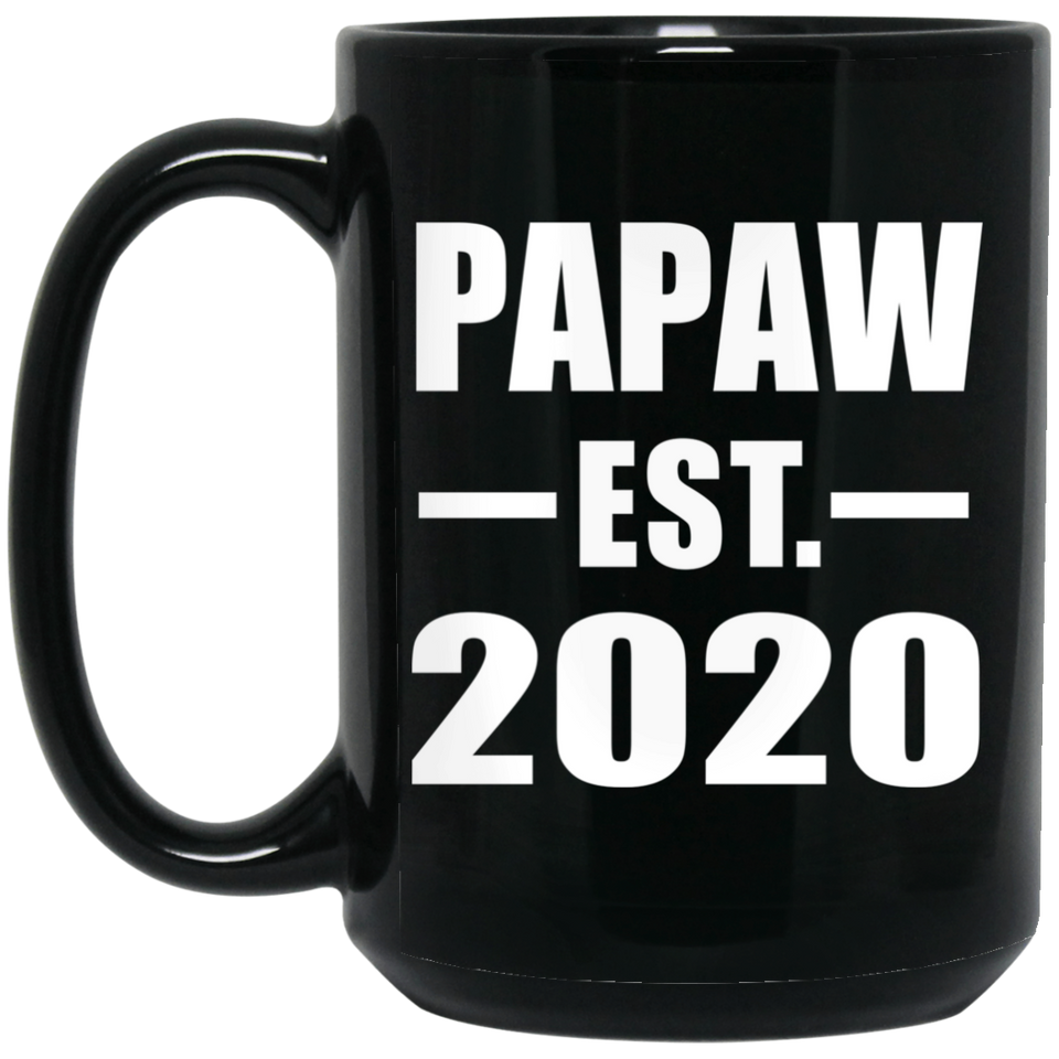 Papaw Established EST. 2020 - 15oz Coffee Mug Black