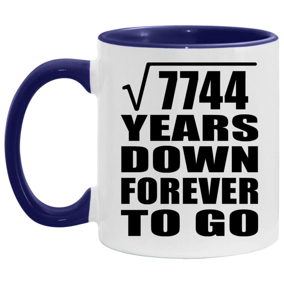 88th Anniversary Square Root of 7744 Years Down Forever To Go - 11oz Accent Mug Purple