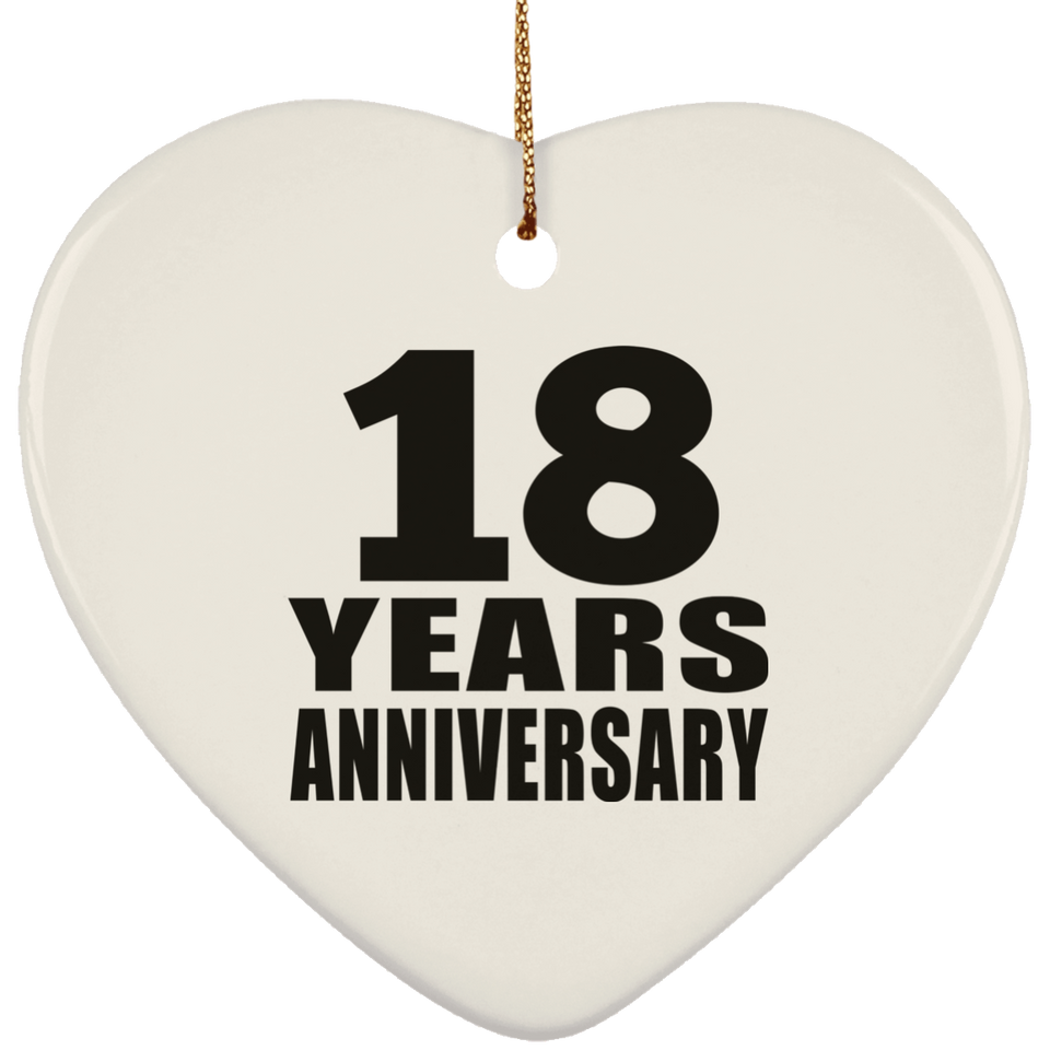 18th Anniversary 18 Years - Heart Ornament