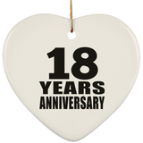 18th Anniversary 18 Years - Heart Ornament