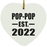 Pop-Pop Established EST. 2022 - Heart Ornament