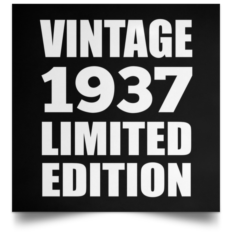 87th Birthday Vintage 1937 Limited Edition - Poster Square
