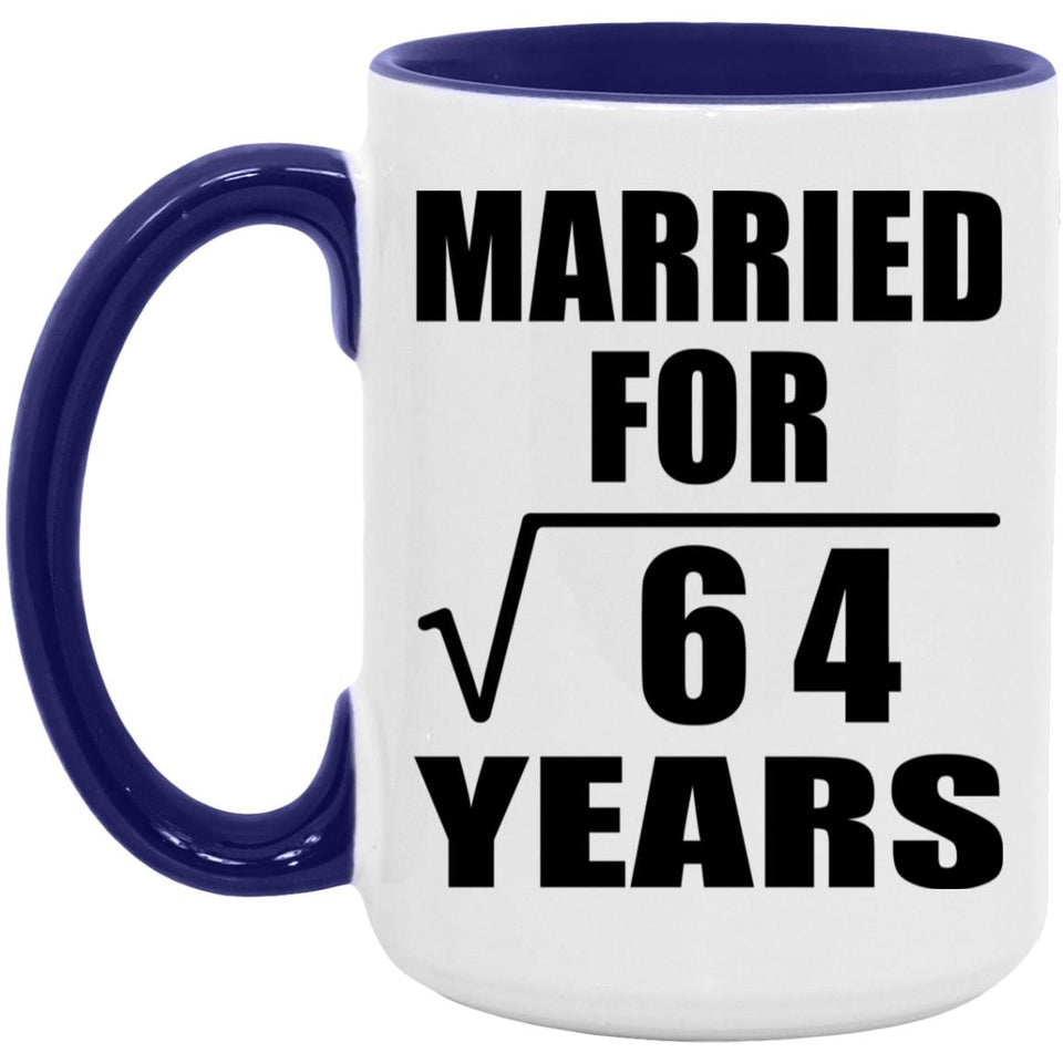 8th Anniversary Married For Square Root of 64 Years - 15oz Accent Mug Purple