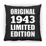 81st Birthday Original 1943 Limited Edition - Throw Pillow Black