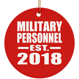 Military Personnel Established EST. 2018 - Circle Ornament