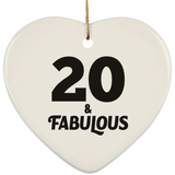 20th Birthday 20 & Fabulous - Heart Ornament