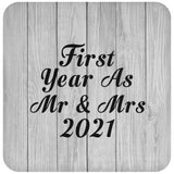 First Year As Mr & Mrs 2021 - Drink Coaster F