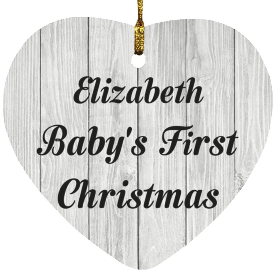 Elizabeth Baby's First Christmas - Heart Ornament F