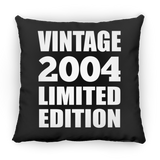 20th Birthday Vintage 2004 Limited Edition - Throw Pillow Black