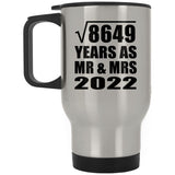 93rd Anniversary Square Root of 8649 Years As Mr & Mrs 2022 - Silver Travel Mug