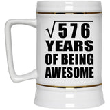 24th Birthday Square Root of 576 Years of Being Awesome - Beer Stein
