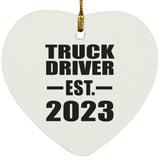 Truck Driver Established EST. 2023 - Heart Ornament
