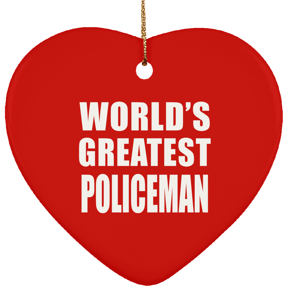 World's Greatest Policeman - Heart Ornament