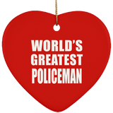 World's Greatest Policeman - Heart Ornament