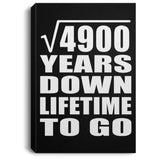 70th Anniversary Square Root of 4900 Years Lifetime To Go - Canvas Portrait