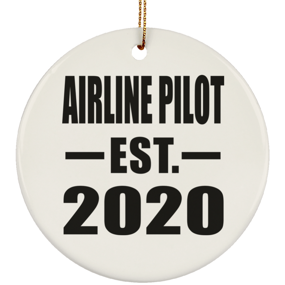 Airline Pilot Established EST. 2020 - Circle Ornament