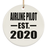 Airline Pilot Established EST. 2020 - Circle Ornament