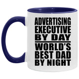 Advertising Executive By Day World's Best Dad By Night - 11oz Accent Mug Purple